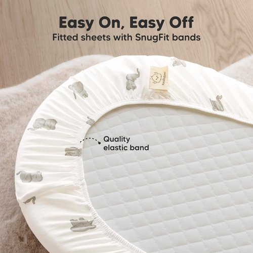 Elly Organic Bassinet Sheets - 100% Cotton Fitted Sheets for Halo, Graco & Chicco | 2-Pack Unisex