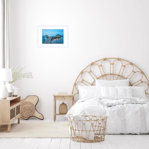 JCJMY A2 Picture Frame - White Wall Hanging Frame with Plexiglass | Includes A3 Mat for 11.7x16.5 Photos