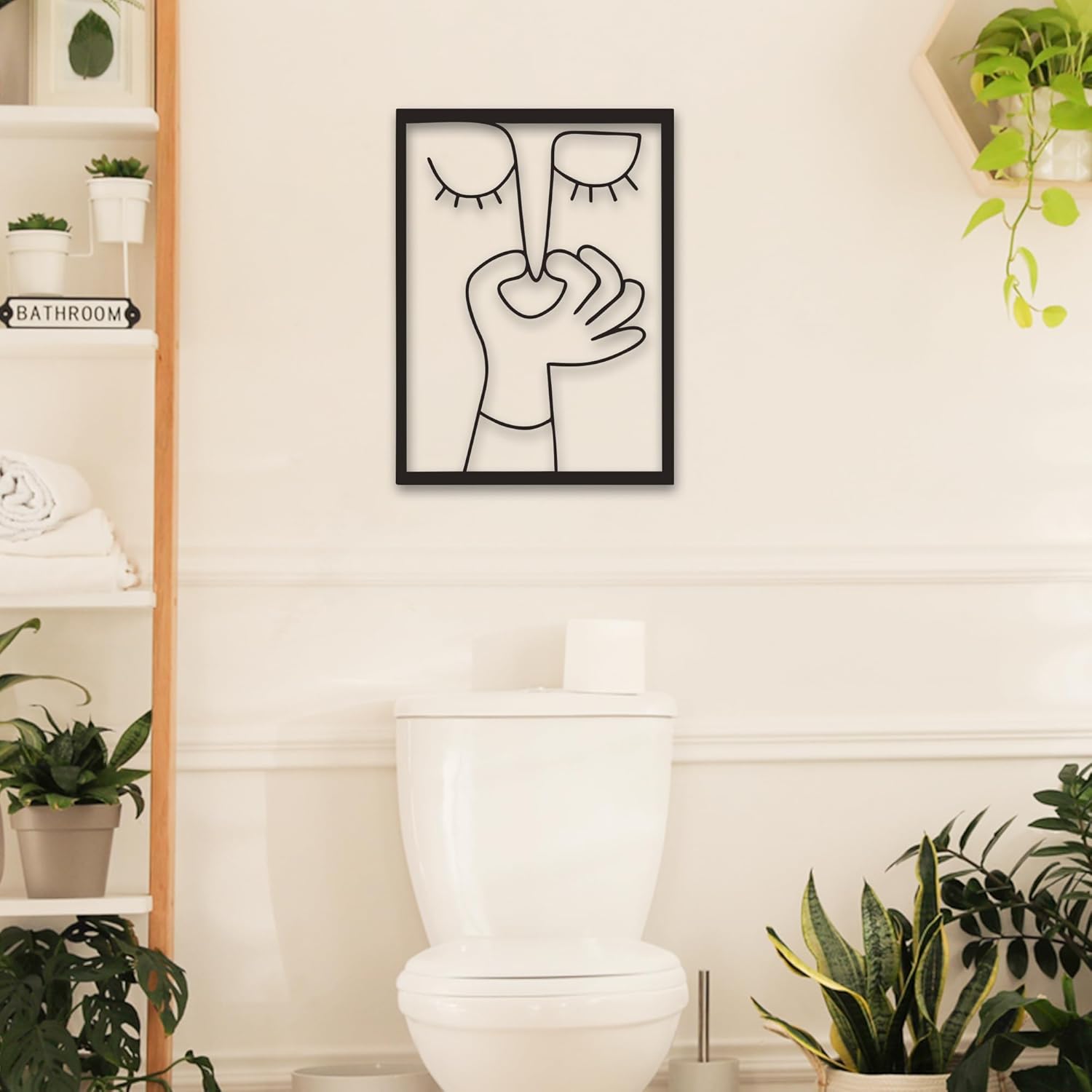 Xedatric Bathroom Wall Art - Funny Metal Decor for Restroom | Rust-Resistant 13.8x10.2 Inch
