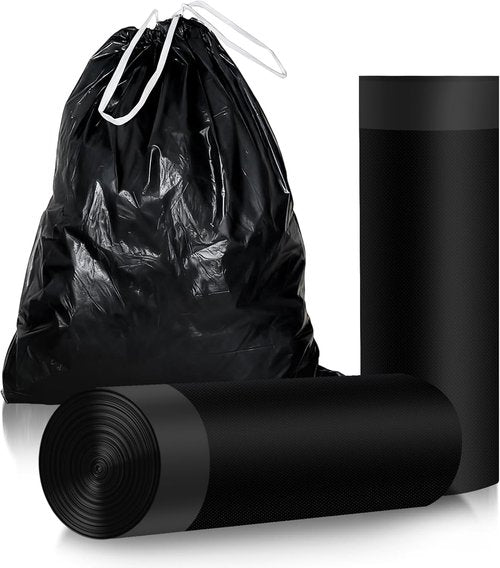 30 Gallon Heavy Duty Drawstring Trash Bags by [Brand Name] - Extra Thick & Tear Resistant | 30 Count, Black