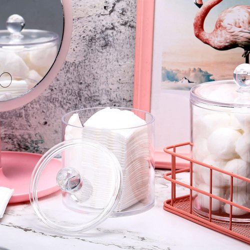 Meanplan Apothecary Jars - Clear Plastic Storage Containers with Lids | 9 Pack in 3 Sizes (10/22/39 oz)