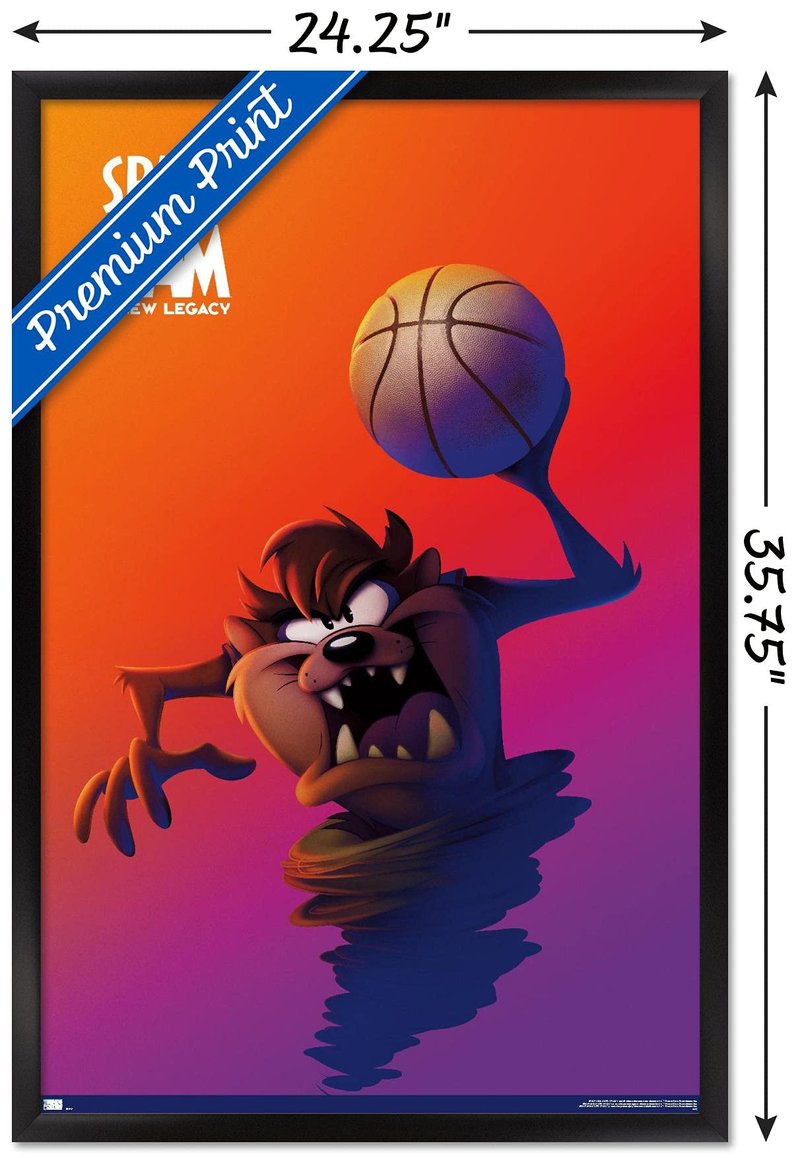 Trends International Space Jam: A New Legacy - Tasmanian Devil One Sheet Wall Poster, 34L x 22.4W, Black Framed Version
