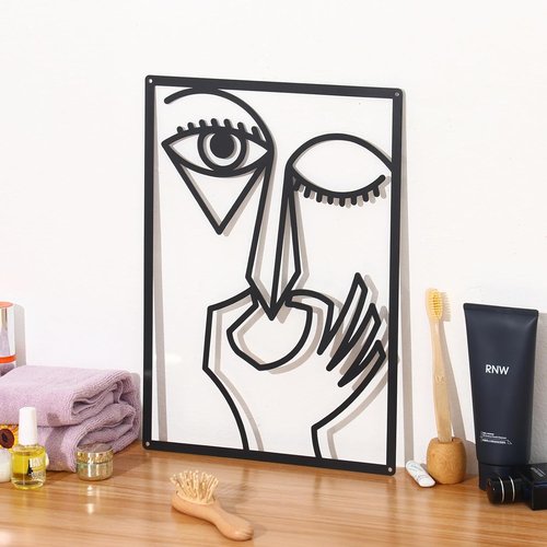 KOYILTD Modern Abstract Metal Wall Art - Geometric Design for Bathroom, Living Room & Bedroom