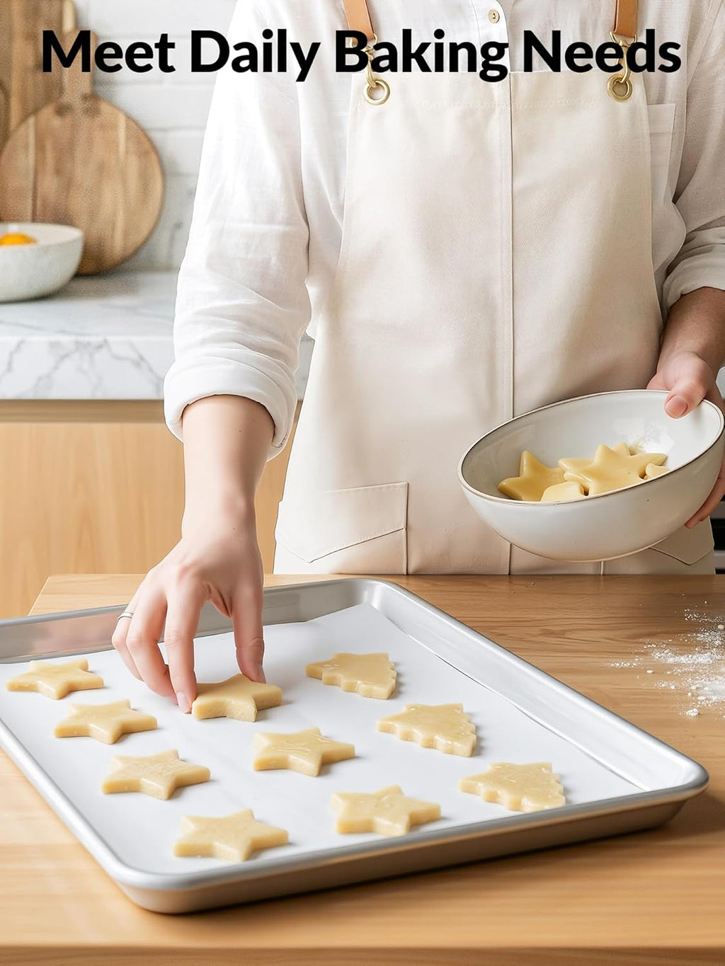SMARTAKE Parchment Paper Baking Sheets - 200 Non-Stick Precut Sheets, 17x26 Inch for Baking, Grilling & More