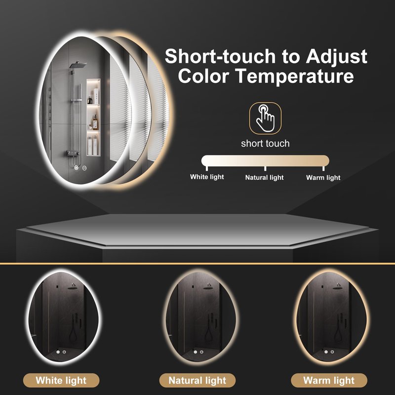 FORTENY 24 * 32 LED Bathroom Mirror with Lights, Anti-Fog, Dimmable, Lighted Bathroom Vanity Mirror for Wall, UL-Certified