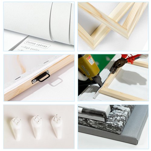 Conipit Laundry Room Canvas Wall Art Funny Dog Painting Prints Artwork Decor for Laundromat Dry Cleaning Store Framed (Medium, grey)