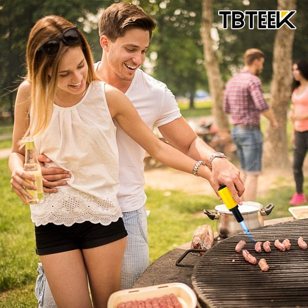 TBTeek Butane Torch - One-Hand Operation Kitchen Lighter with Adjustable Flame for BBQ & Baking