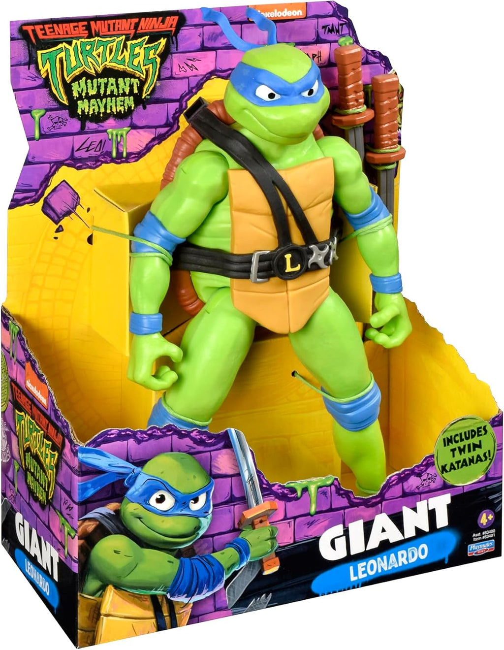 Playmates Toys Teenage Mutant Ninja Turtles 12” Giant Leonardo Figure - Perfect for Collectors