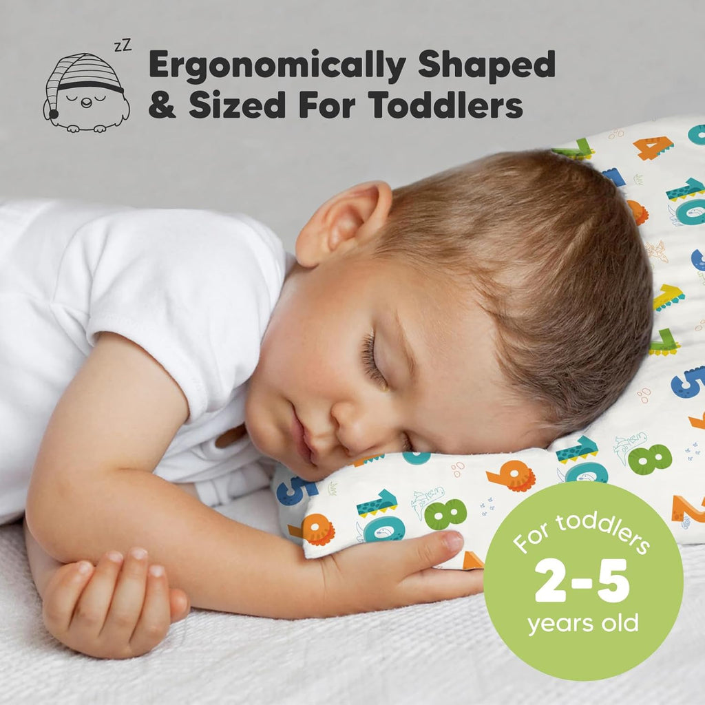 My Little Dreamy Toddler Pillow - 13x18 Organic Cotton Travel Pillowcase, Soft & Breathable for Ages 2-5