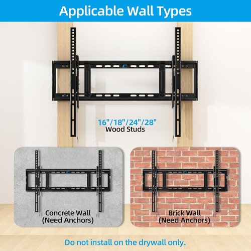 HOME VISION Heavy Duty Tilt TV Wall Mount Bracket - Fits 48-120 Inch Flat/Curved TVs, 200Lbs Capacity | Max VESA 800x600mm