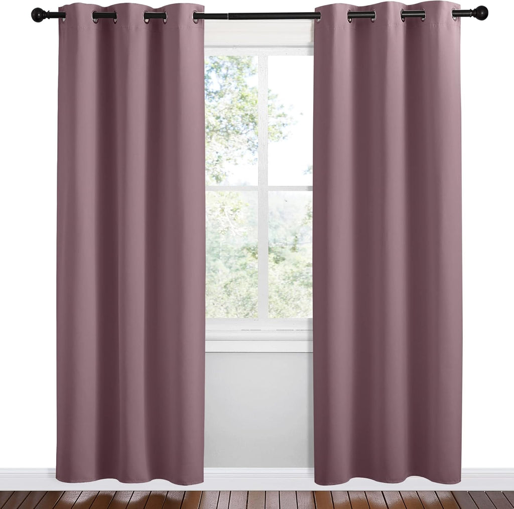 NICETOWN Room Darkening Curtains - Thermal Insulated Grommet Drapes, Set of 2, 42" x 78" - Ideal for Kitchen & Bedroom