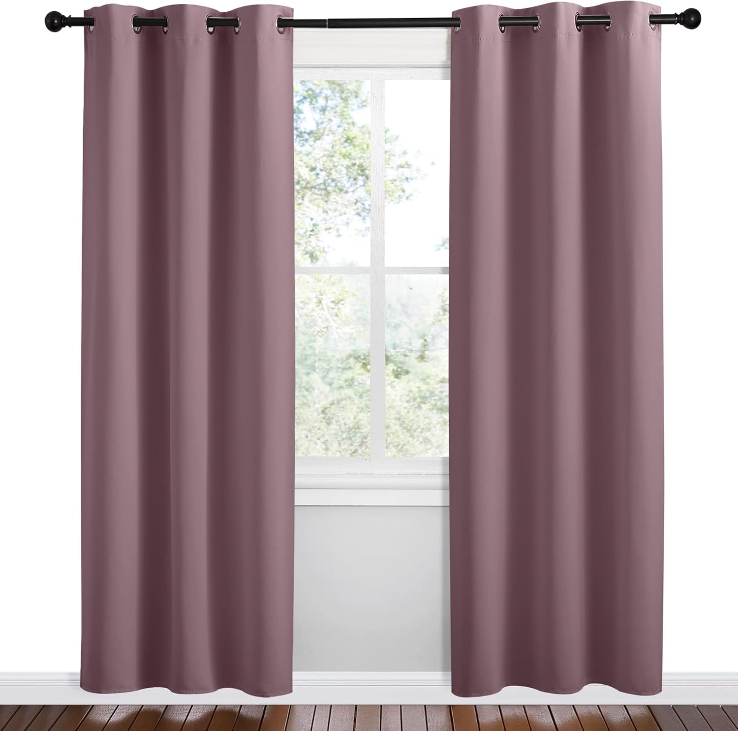 NICETOWN Room Darkening Curtains - Thermal Insulated Grommet Drapes, Set of 2, 42" x 78" - Ideal for Kitchen & Bedroom