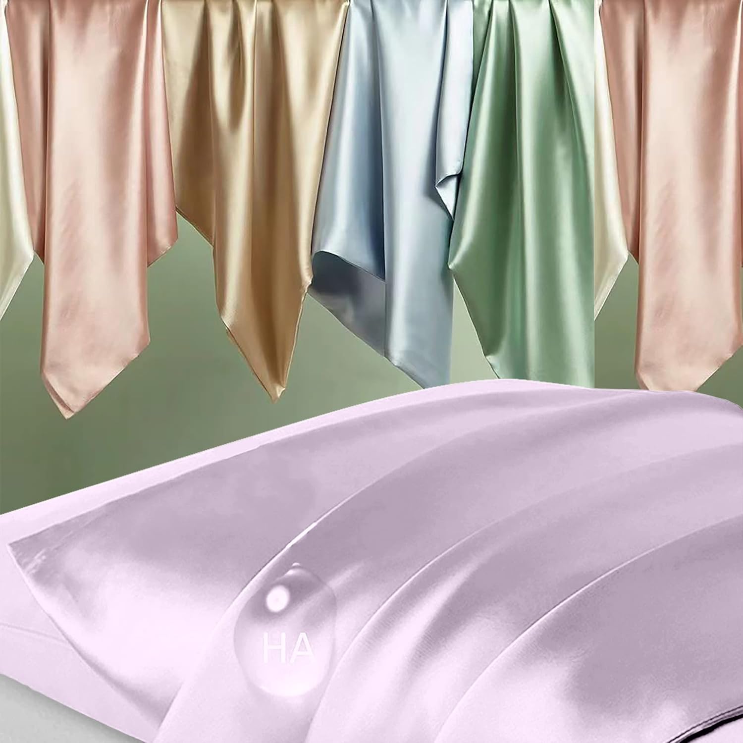Silk Pillowcase 2 Pack | Mulberry Silk Queen Size Set - Anti-Acne & Hair Care | Lavender with Zipper