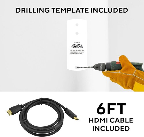 Kortek Full Motion Wall Mount for 10-50 Inch TVs - Includes HDMI Cable for Easy Setup