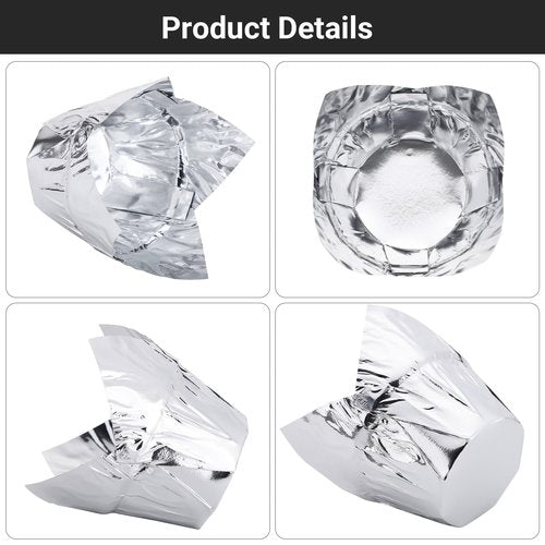 EUSOAR Cupcake Muffin Liners, 3.5 Ounce Aluminum Foil Baking Cups 50pcs, Disposable Tulip Style Baking Cups, Foil Cups, Aluminum Cupcake Pan Ramekin Holders