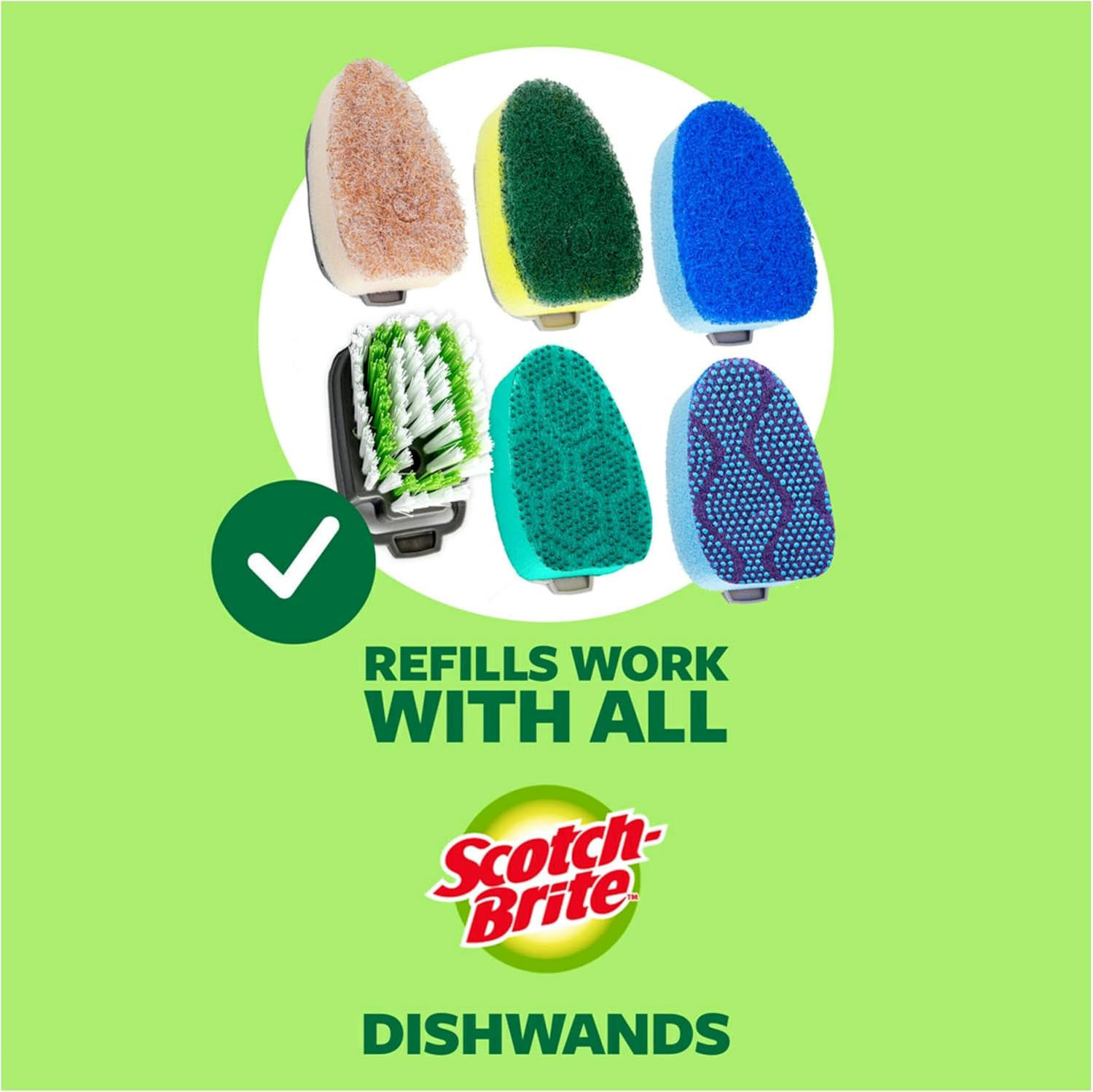 Scotch-Brite Heavy Duty Dishwand Kit - Includes 1 Wand & 8 Refill Pads | Mess-Free Cleaning Solution
