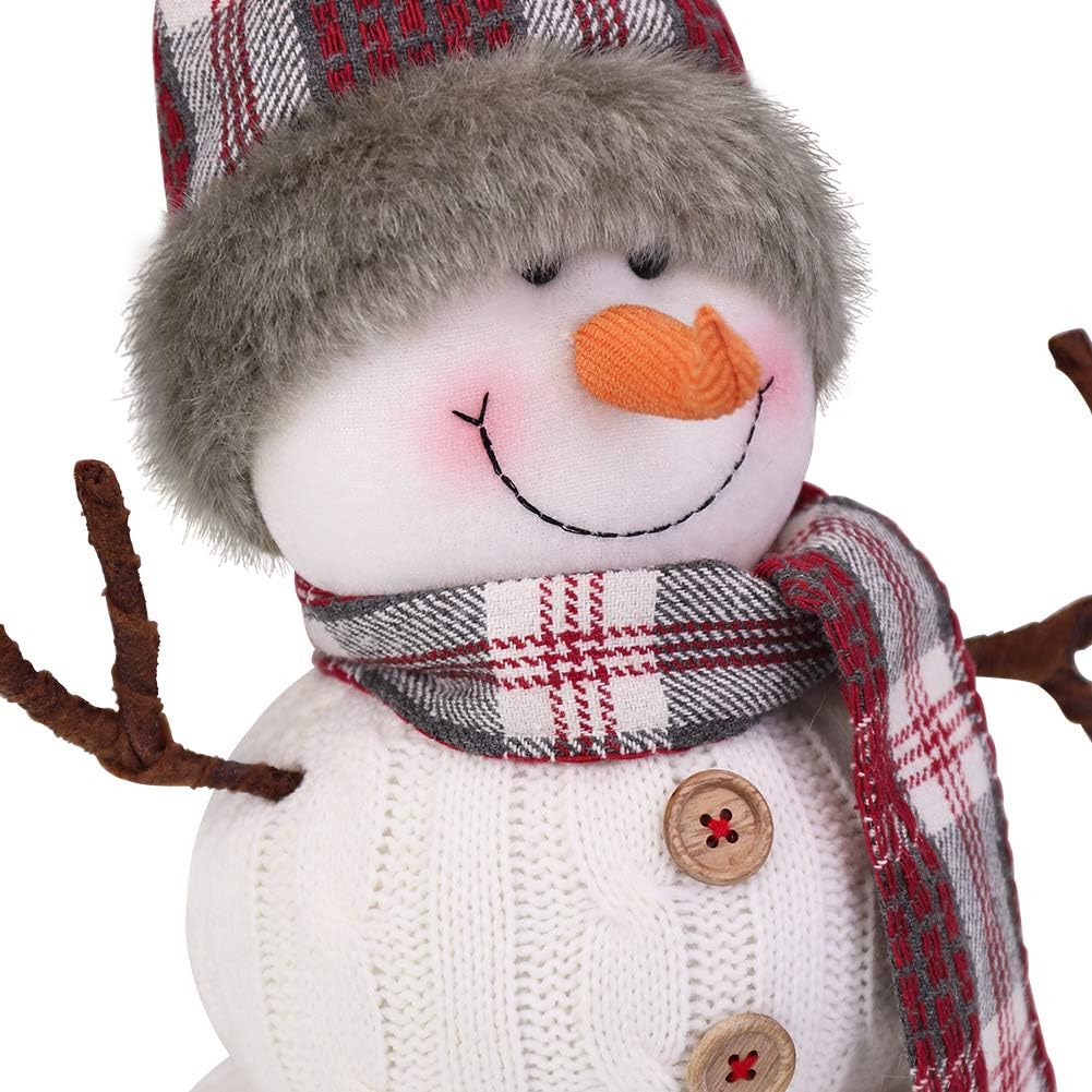 Skiennix Christmas Snowman Plush Decoration - Animated 20-Inch Indoor Ornament for Holiday Cheer