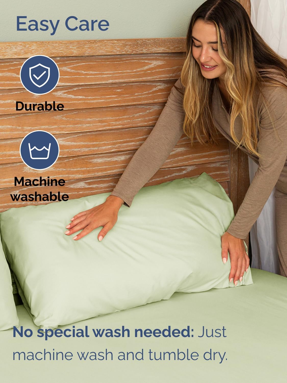 Skiennix Extra Deep King Sheet Set - 6 Piece Breathable Cooling Bedding - Soft Wrinkle-Free Light Sage