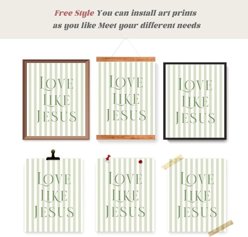 LARTSFRO Coquette Sage Green Bow Wall Art Decor - Inspirational Bible Verses | Set of 4 Unframed 8x10 Inch Prints