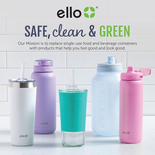 Ello Duraglass Refresh 4-Pack | 2-Cup Reusable Glass Containers with Leak-Proof Lids & Silicone Sleeves | BPA-Free, Dishwasher Safe