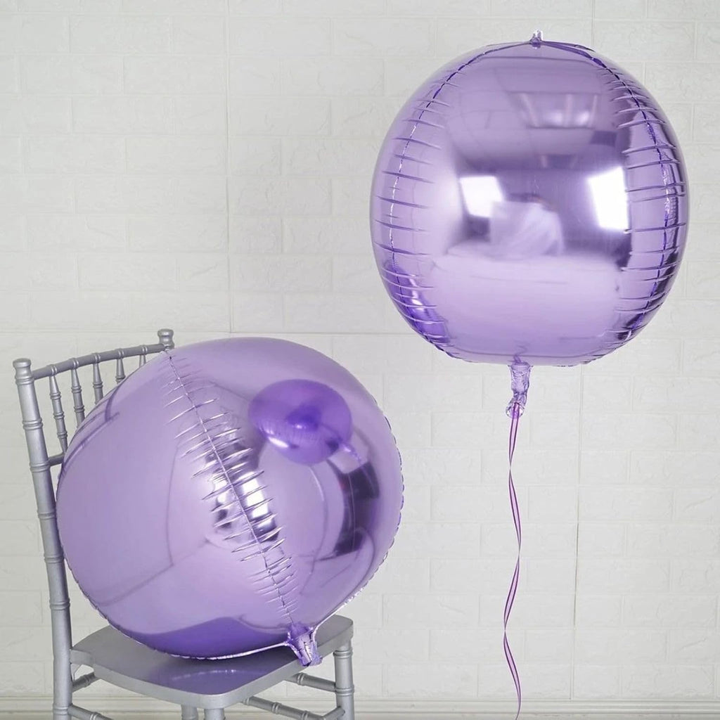 Skiennix 22-Inch Metallic Pink & Purple Round Foil Balloons - 6Pcs for Birthday & Wedding Decor