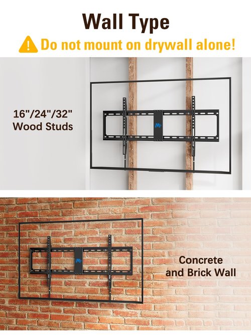 Mounting Dream Fixed TV Wall Mount, Low Profile Wall Mount Bracket for Most 42-90 Inch Television, Flush TVs Mount for Space Saving, Fits 16", 24", 32" Studs, Max VESA 800x400mm and 132lbs MD2361-32
