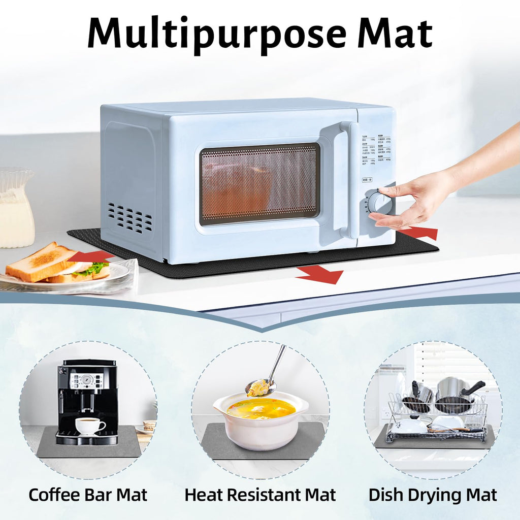 LOPNUR 20"x16" X-Large Appliance Slider, Appliance Sliders for Kitchen Appliances, 360° Rotating Sliding Tray for Coffee Maker, Heat Resistant Mat Cut to Fit Stand Mixer Air Fryer Microwave, Gray