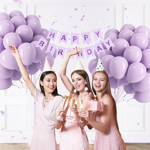 Light Purple Balloons - 12 Inch Pastel Latex Balloons | 50 Pack for Weddings, Baby Showers & Birthdays