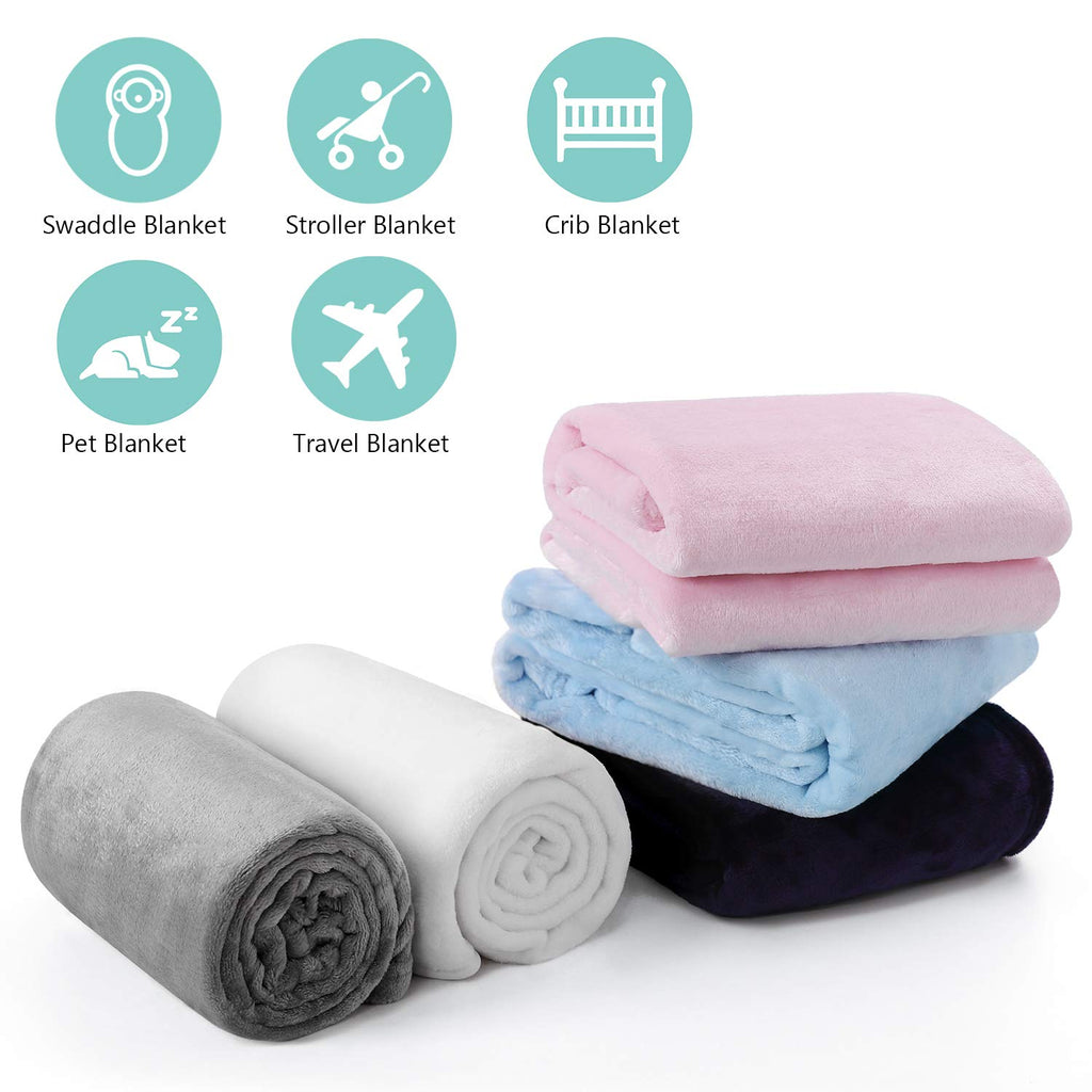 TILLYOU Toddler Flannel Blanket - Cozy Lightweight Baby Blanket for Crib & Stroller | 40x50 Inches, Pink