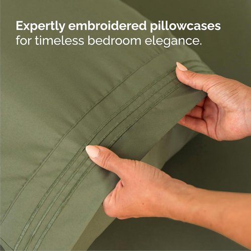 Cal King Size Sheet Set by Oeko-Tex | Comfy, Breathable & Cooling Luxury Bedding - Sage Green