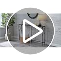55-Inch Narrow Console Table with Charging Station and USB Ports, Brown