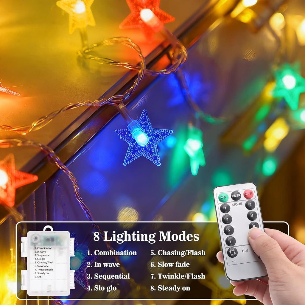 Star String Lights - 33ft 100 LED Waterproof Fairy Lights | 8 Modes for Indoor & Outdoor Decor