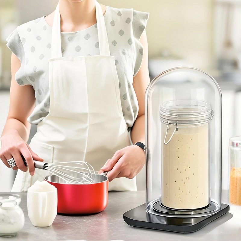 kanpura Glass Dome for Sourdough Starter Heating Pad Accessories Fits Jars Up to 4.33" Diameter x 7.8" Height Durable Clear Glass Cover