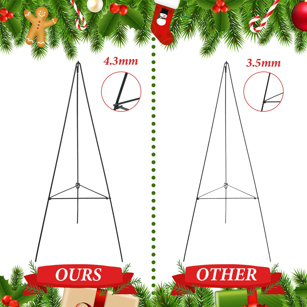 Soaoo Christmas Wreath Stand Christmas Wreath Holder Metal Easel for Cemetery Grave Flower Holder Gravestone Wreath Stand for Grave Marker Gravestone Flowers Decorations (4,30inch)