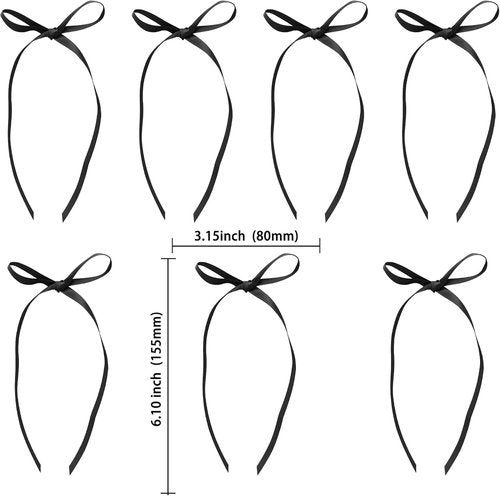 Ephlyn 30Pcs Bow Cupcake Toppers - Elegant Valentine's Bowknot Ribbons for Parties | Black