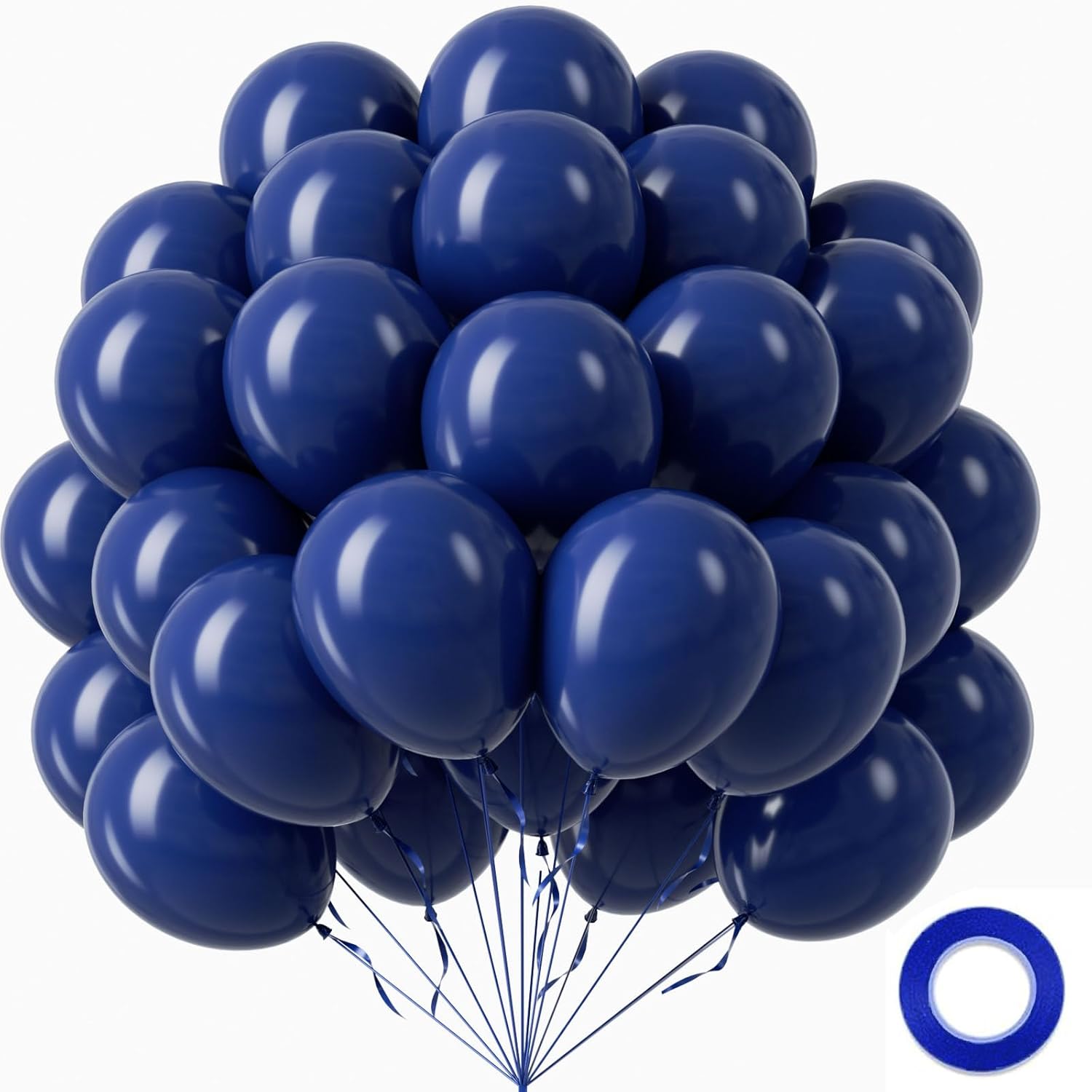 Navy Blue Balloons | 12-Inch Latex Balloons - 50-Pack for Graduation, Wedding & Birthday Decor