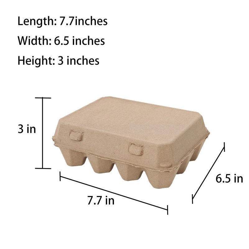 Ccuiicy 20 Pack Egg Cartons Bulk, 3x4 Style Reusable Empty Natural Paper Pulp Egg Cartons, Sturdy Design Egg Holder Containers for Fresh Chicken Eggs