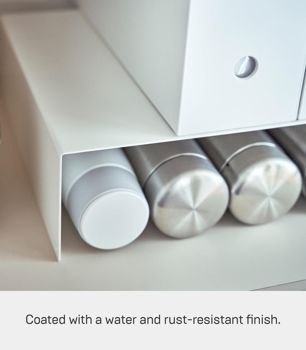 Yamazaki Home Tower Steel Under Cabinet Bottom Shelf Storage Organizer, Set Of 2 Dish Riser For Under Sink Or Kitchen Pantry Or Counter - Steel -