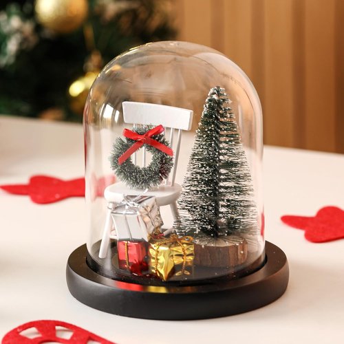 Christmas In Heaven Empty Chair Ornament - Memorial Gift Cloche for Loving Memory Decor
