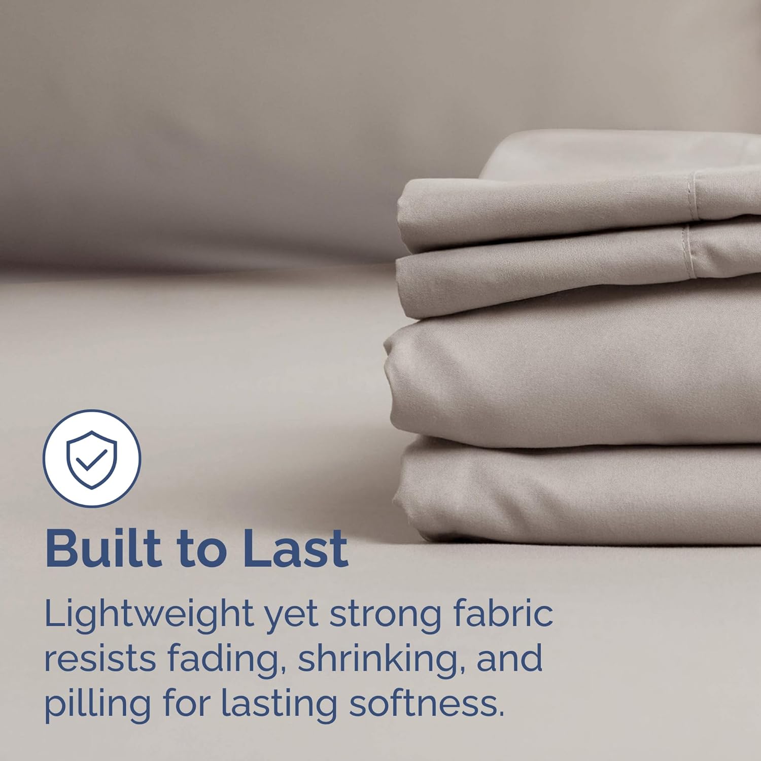 Skiennix Lightweight Queen Bed Sheet Set - Cooling & Breathable Bedding with Deep Pockets - Light Grey