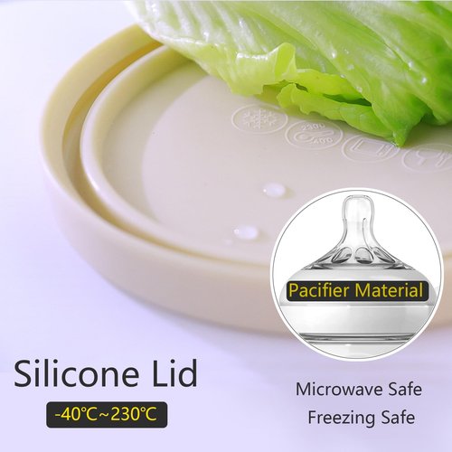 Matifaner 16 oz Glass Container with Silicone Lid,Glass Food Storage Container-Clear,Meal Prep Containers, Freeze Bowls, Microwave Safe (2pcs)