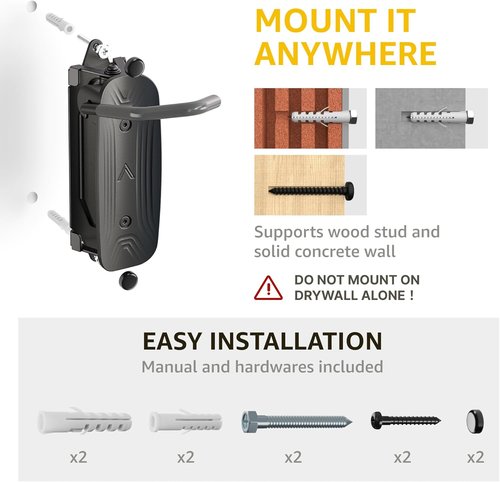 monTEK Swivel Bike Wall Mount - Space-Saving Vertical Bike Rack for Garage | Holds 66 lbs, Easy Install