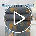 Reversible Ginkgo Quilt - Lightweight Cotton Muslin Bedspread, King Size