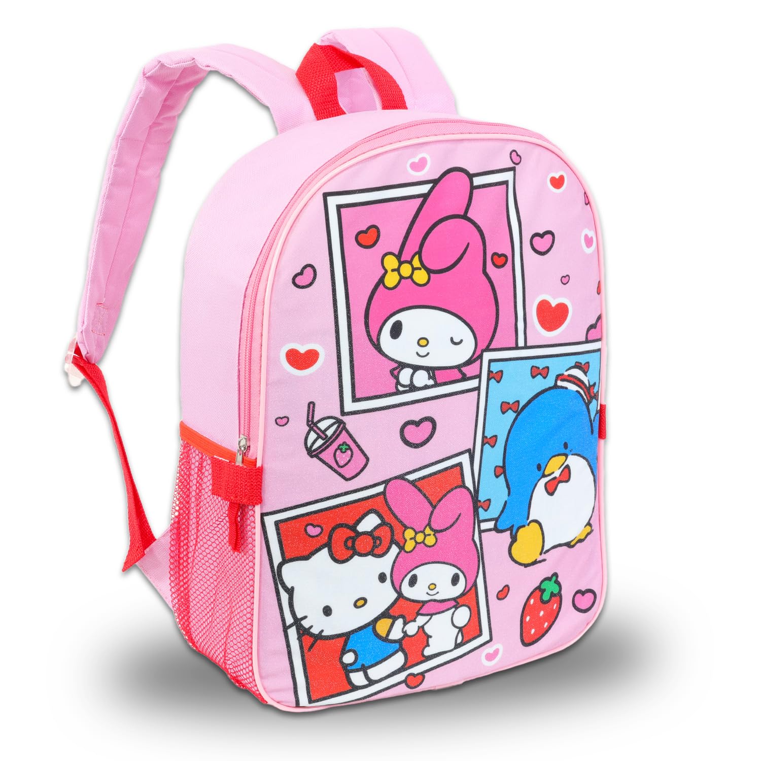 Sanrio Backpack with Lunch Box Set - Bundle of 16" Hello Kitty and Friends, My Melody, Tuxedo Sam Backpack, Lunch Bag, Bottle, Tattoos, More