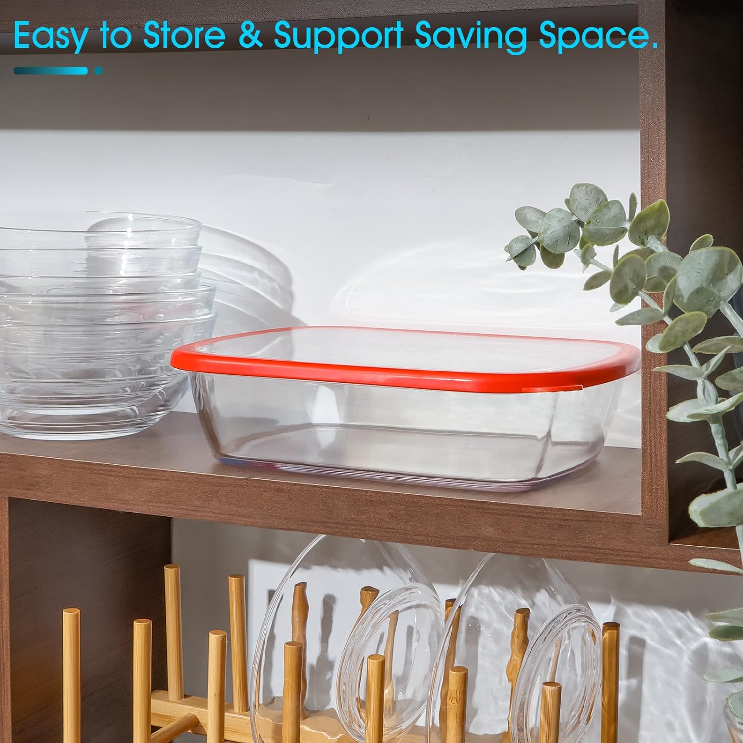 NUTRIUPS Tempered Glass Baking Dish - One Serving Oven Bakeware with Lid | Clear 1.25L Size