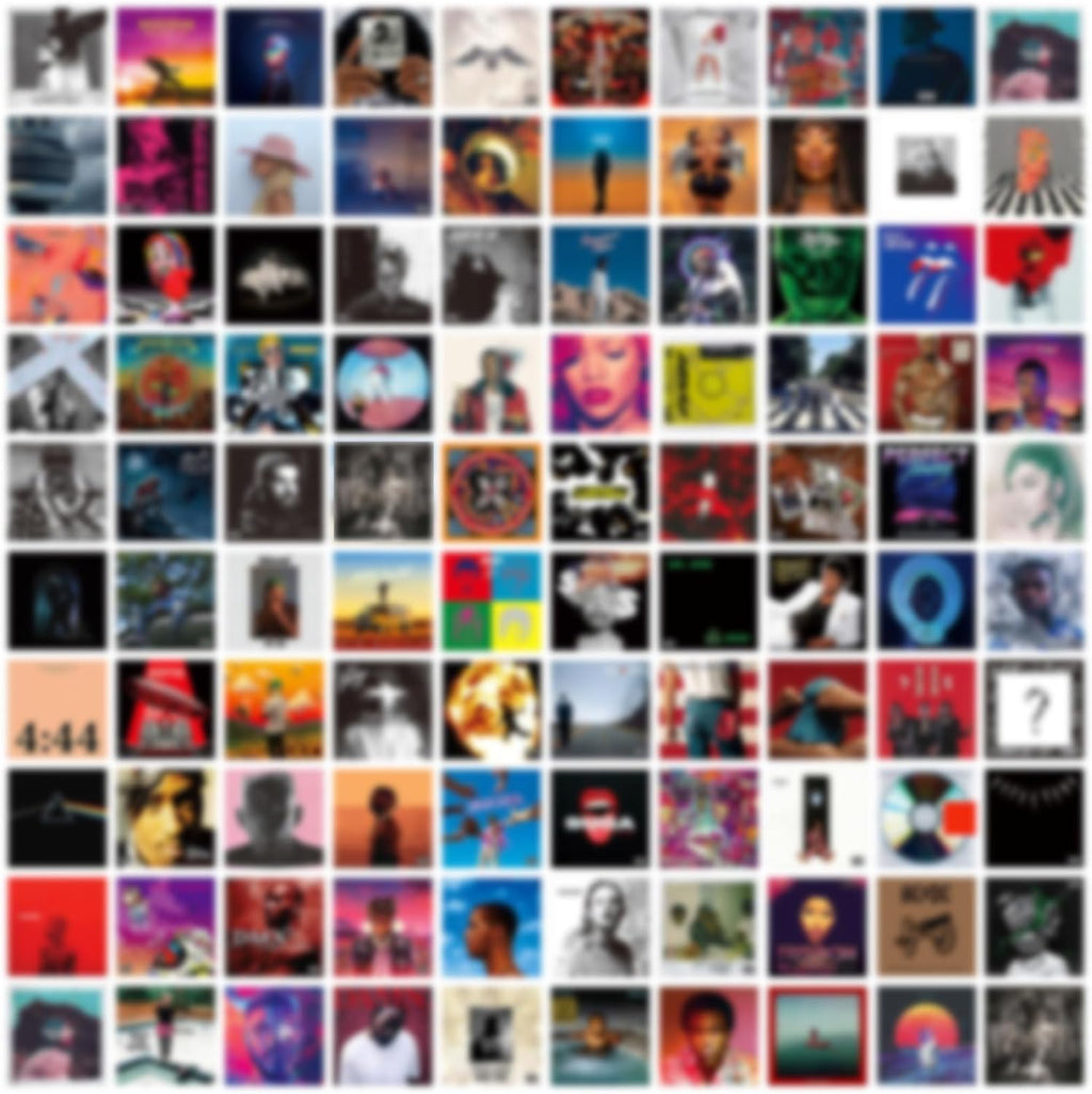 A ART·ZONE Posters Wall Collage Kit - 100 Pcs 5x5 Inch for Bedroom, Album Cover & Music Decor