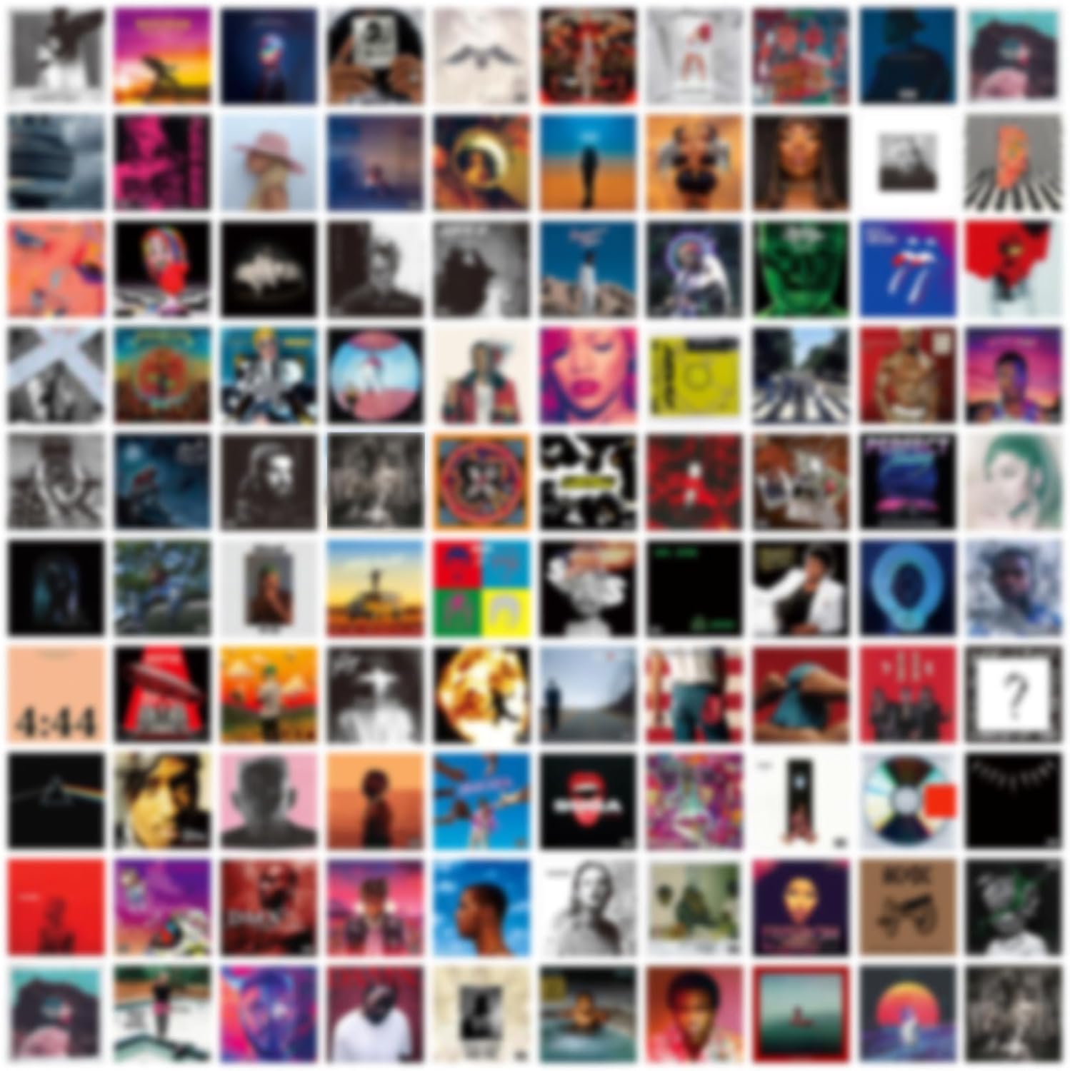 A ART·ZONE Posters Wall Collage Kit - 100 Pcs 5x5 Inch for Bedroom, Album Cover & Music Decor