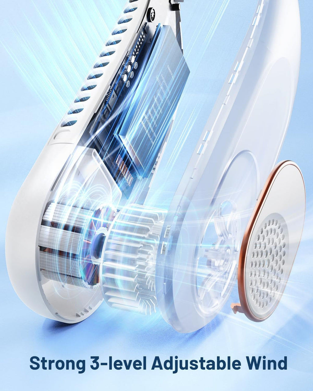Sweetfull Portable Neck Fan - 360° Bladeless Cooling | 4000mAh USB Rechargeable for Travel & Gifts