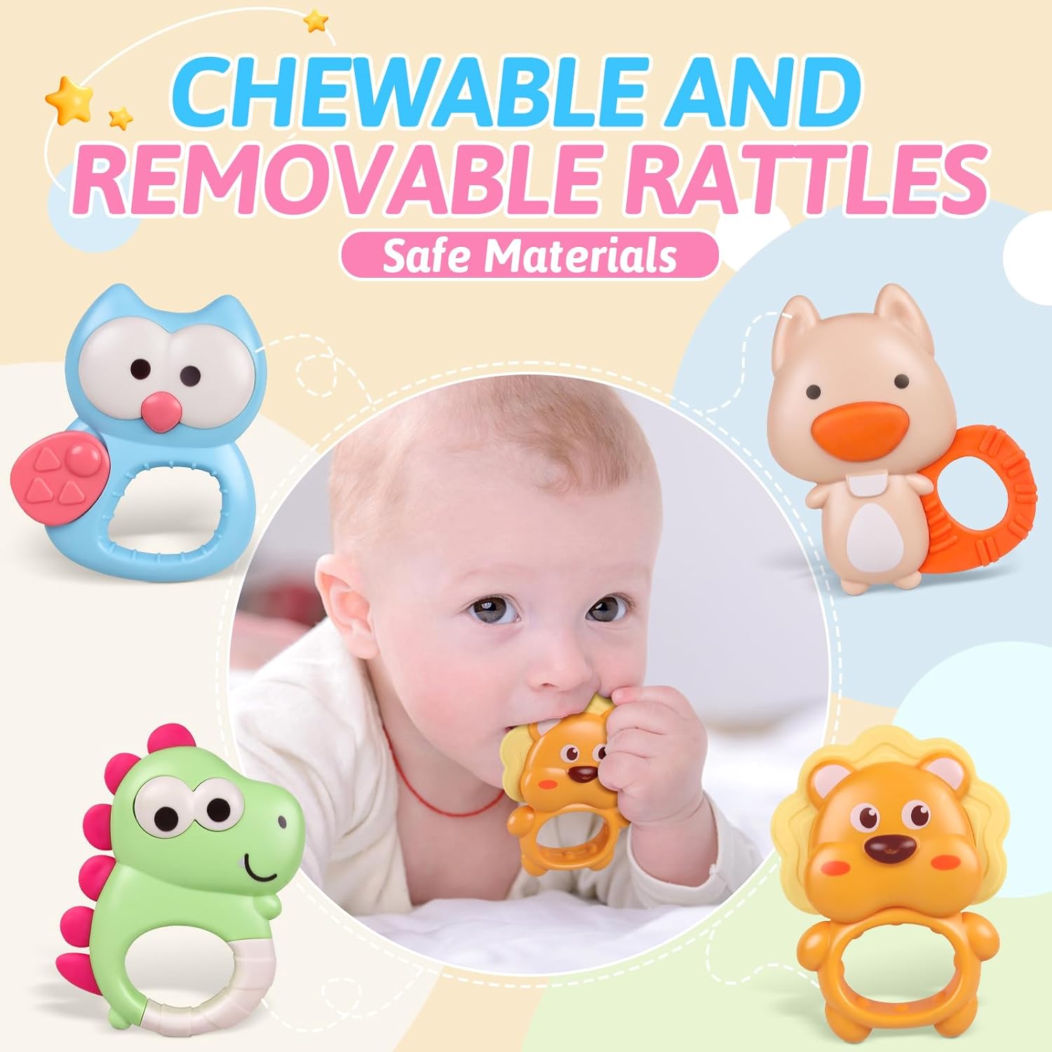 Skiennix Crib Mobile - Musical and Light-Up Nursery Toy for Boys and Girls | Portable Animal Design