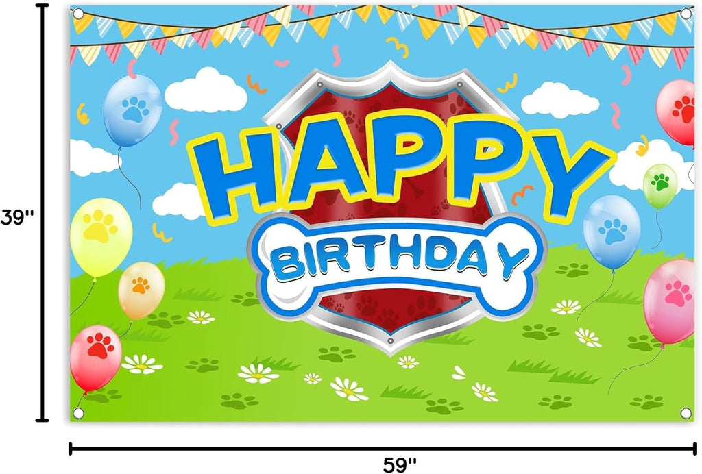 Skiennix Cartoon Dog Theme Backdrop - 5x3ft Photography Background for Kids' Birthday Party Decorations